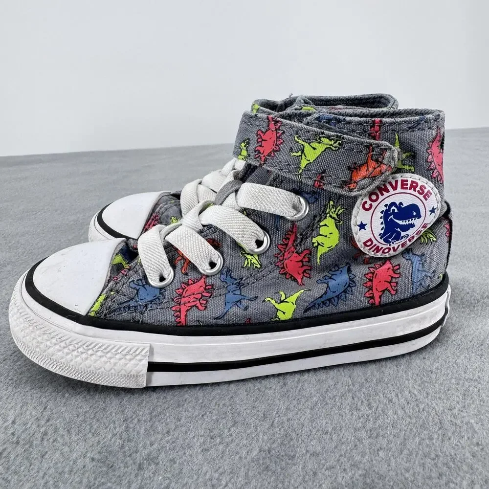Converse Chuck‎ Taylor Dinoverse Shoes Toddler Size 6 Dinosaur High Top 766202C